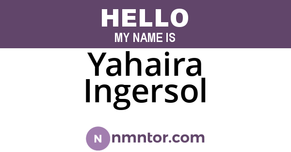 Yahaira Ingersol