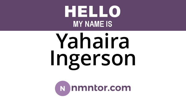 Yahaira Ingerson