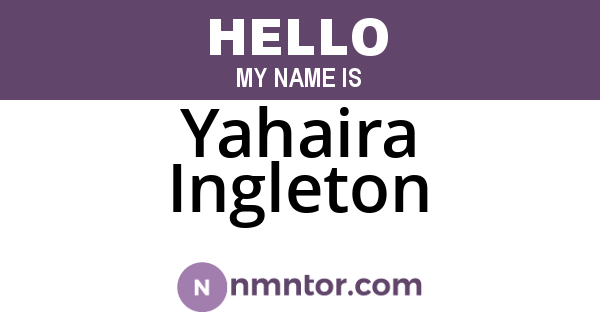 Yahaira Ingleton