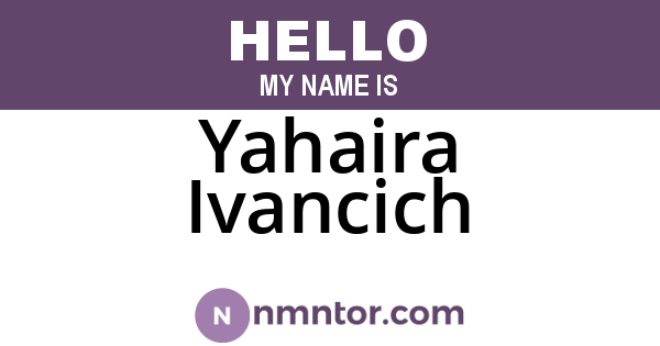 Yahaira Ivancich
