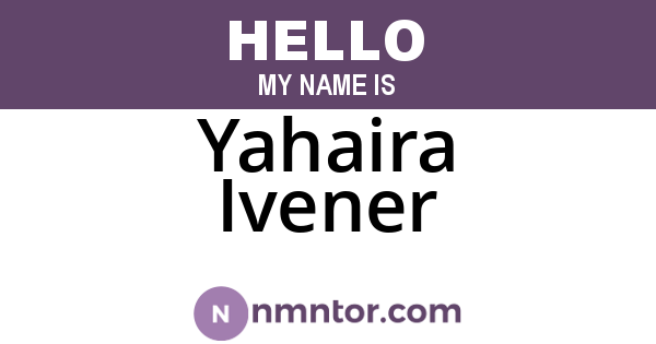 Yahaira Ivener
