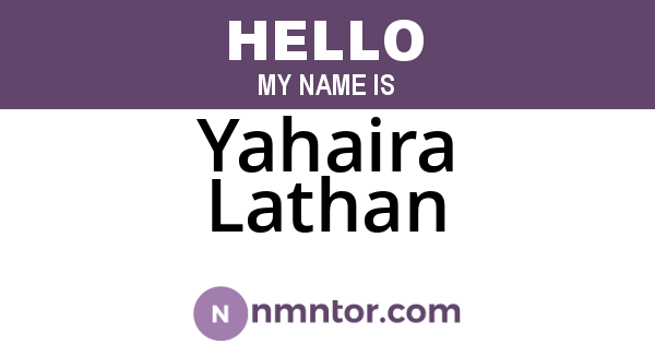 Yahaira Lathan