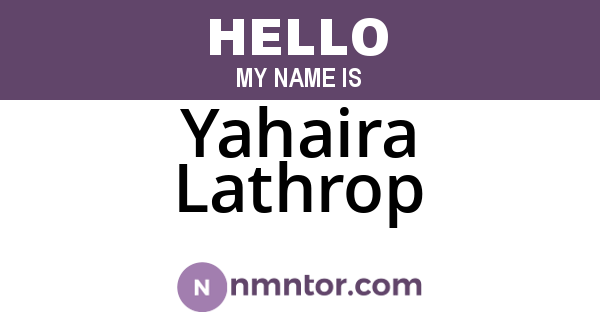 Yahaira Lathrop