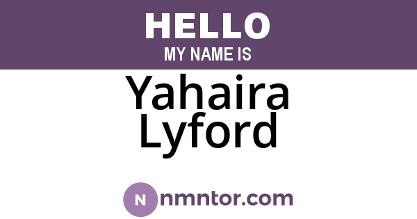 Yahaira Lyford