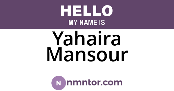 Yahaira Mansour
