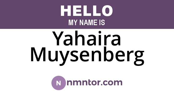 Yahaira Muysenberg