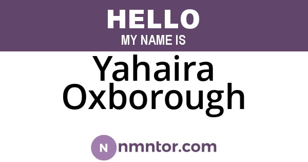 Yahaira Oxborough