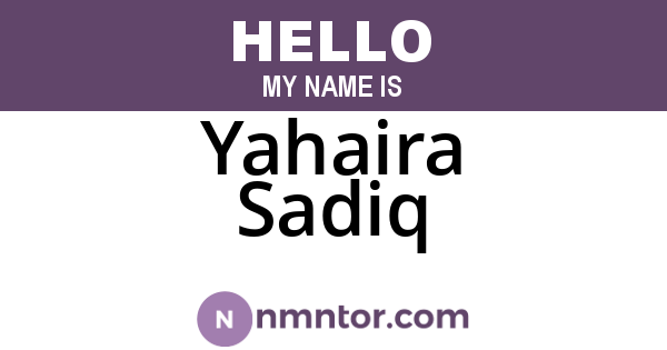 Yahaira Sadiq