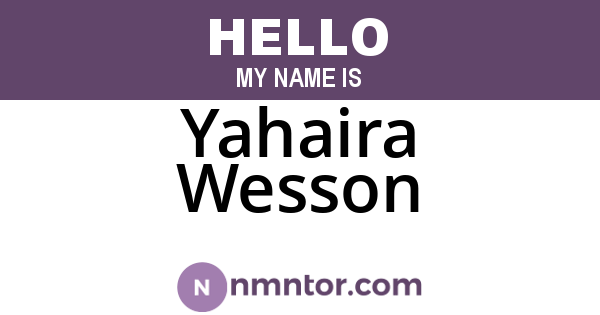 Yahaira Wesson