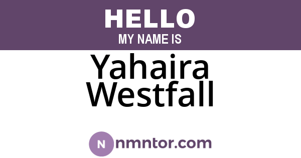 Yahaira Westfall