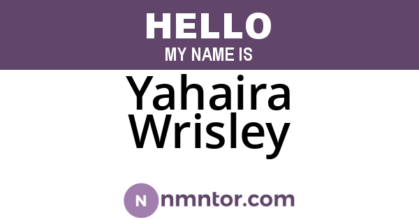 Yahaira Wrisley