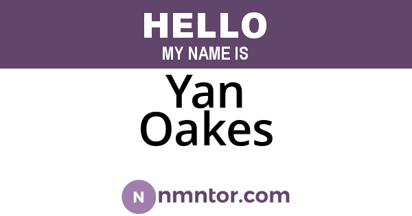 Yan Oakes