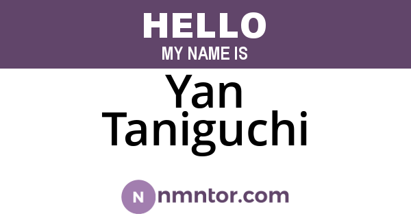 Yan Taniguchi