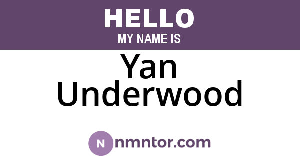 Yan Underwood