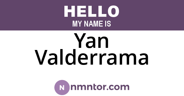 Yan Valderrama