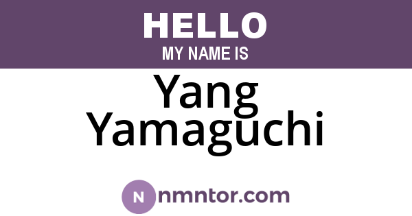 Yang Yamaguchi