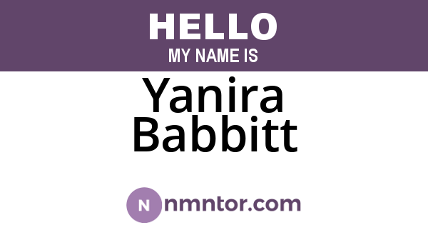 Yanira Babbitt