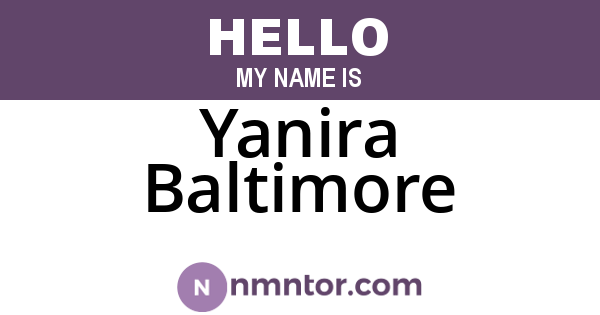 Yanira Baltimore