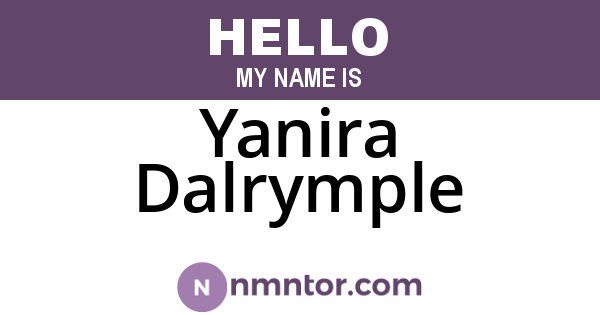 Yanira Dalrymple