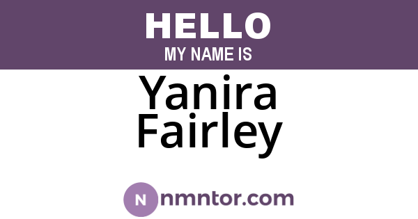 Yanira Fairley