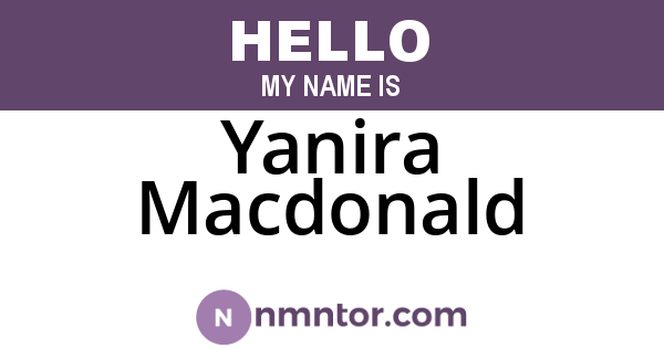 Yanira Macdonald