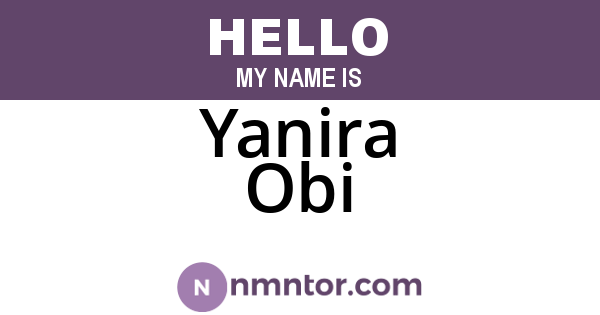 Yanira Obi