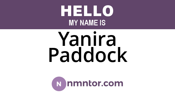 Yanira Paddock