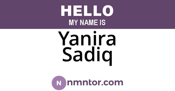 Yanira Sadiq