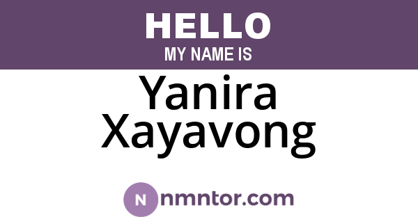 Yanira Xayavong