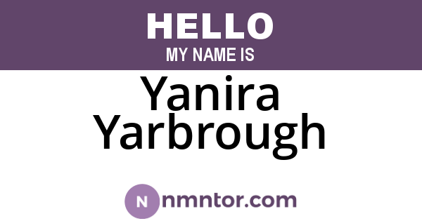 Yanira Yarbrough
