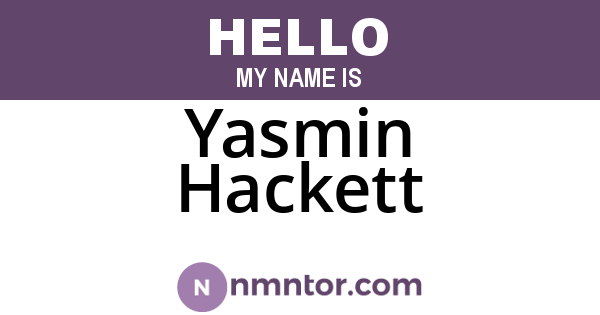 Yasmin Hackett