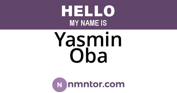 Yasmin Oba