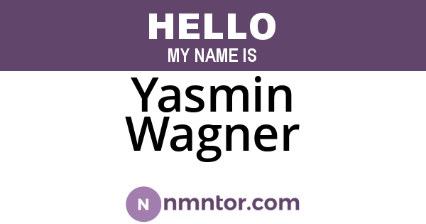 Yasmin Wagner