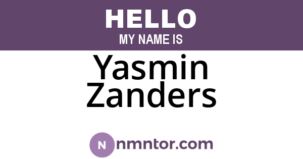 Yasmin Zanders