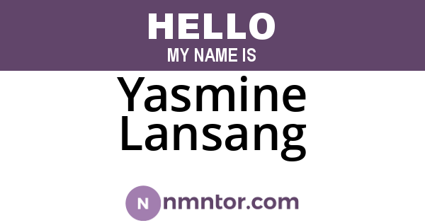 Yasmine Lansang