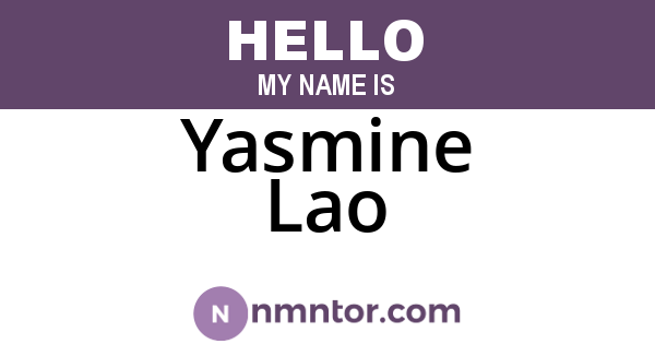 Yasmine Lao