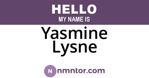 Yasmine Lysne