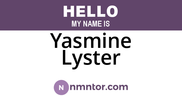 Yasmine Lyster