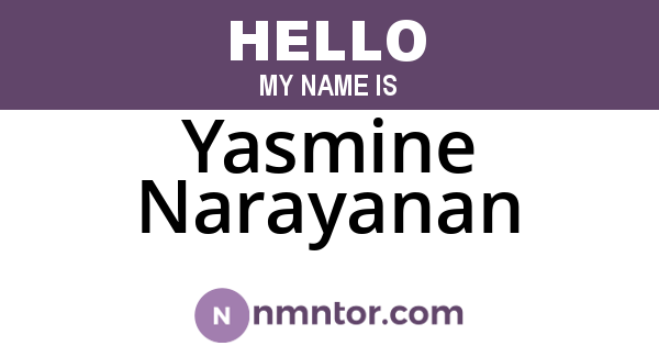 Yasmine Narayanan