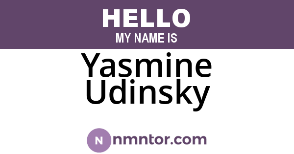 Yasmine Udinsky