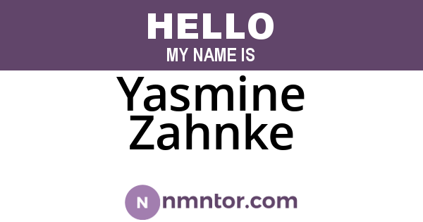 Yasmine Zahnke