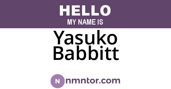 Yasuko Babbitt
