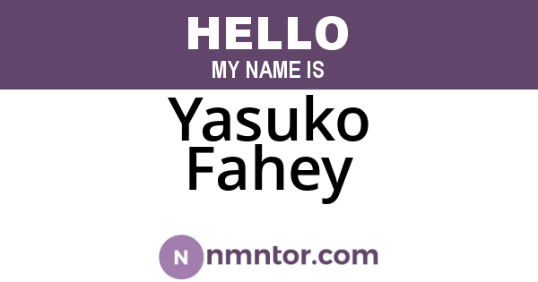 Yasuko Fahey