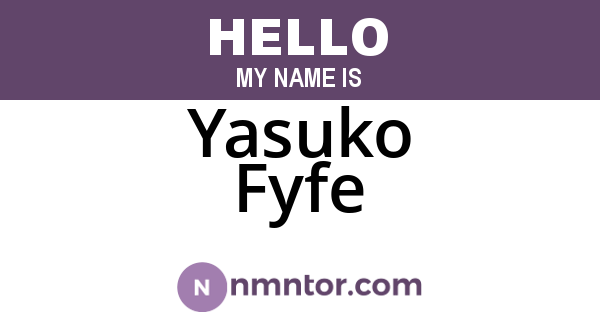 Yasuko Fyfe