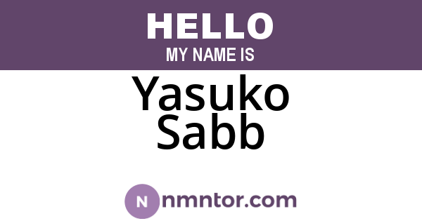 Yasuko Sabb