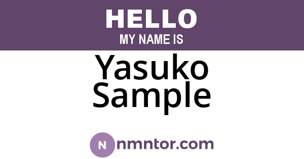 Yasuko Sample