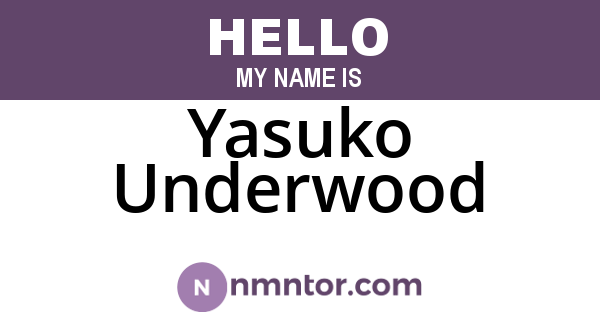 Yasuko Underwood