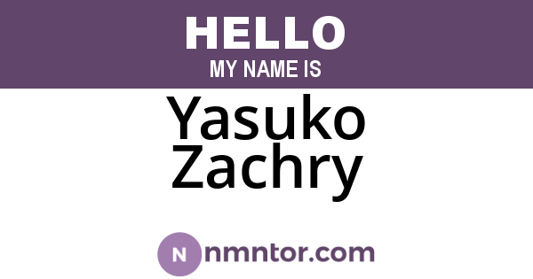 Yasuko Zachry