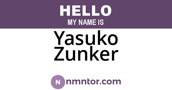 Yasuko Zunker