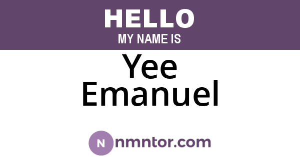 Yee Emanuel